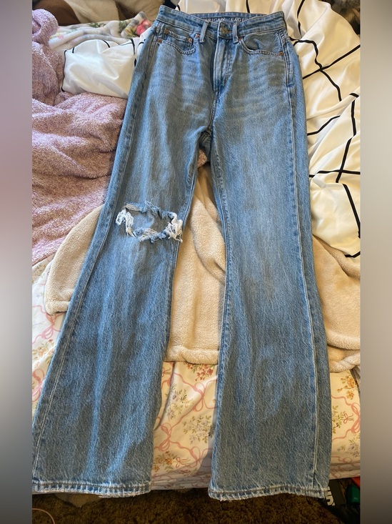 American Eagle Outfitters Denim - AE Ripped Highest Waist '90s Flare Jean